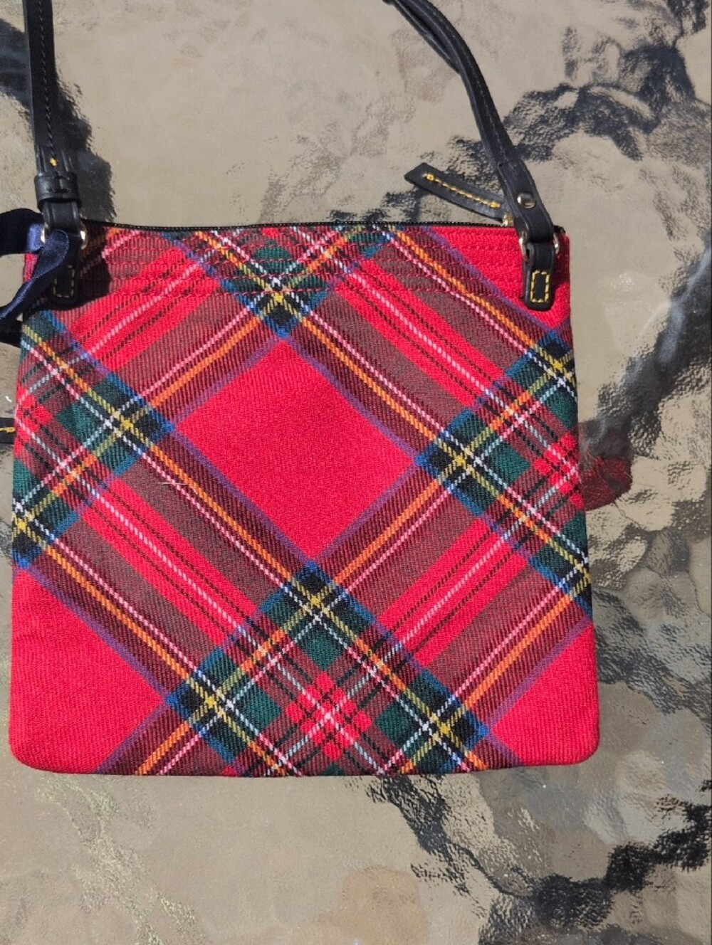 Dooney & Bourke Red Tartan Crossbody Bag with Black Strap NWT - Picture 3 of 3